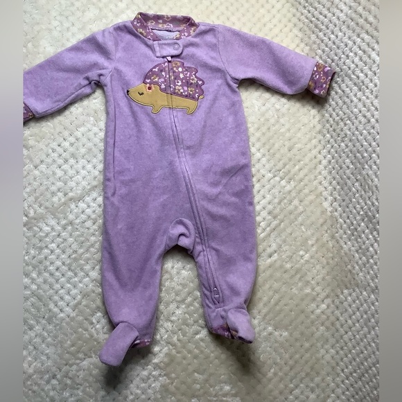 Carters Footed Sleeper Floral Hedgehog 3 Month 3M - Picture 1 of 3